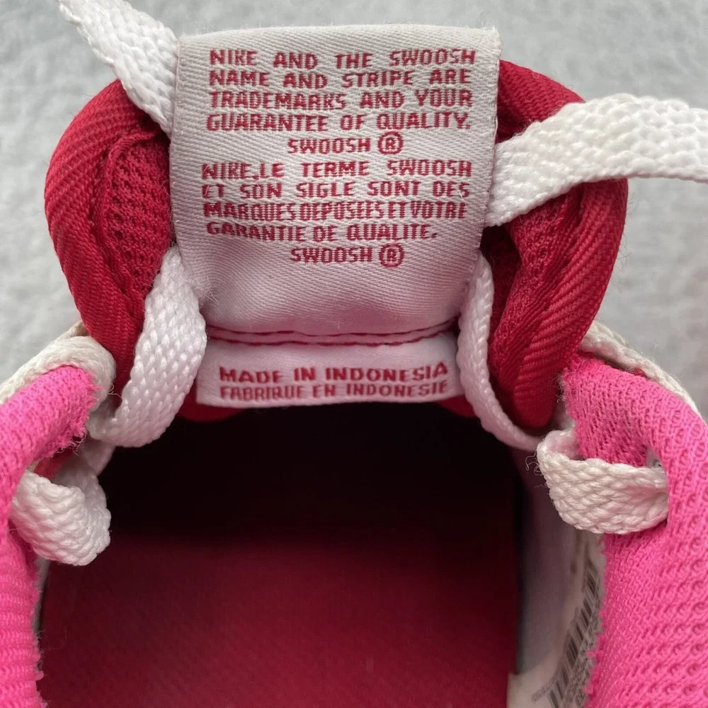 Nike Air Force 1 Shoes Youth 6.5 Red Pink‎ Dot Canvas Sports Casual Streetwear